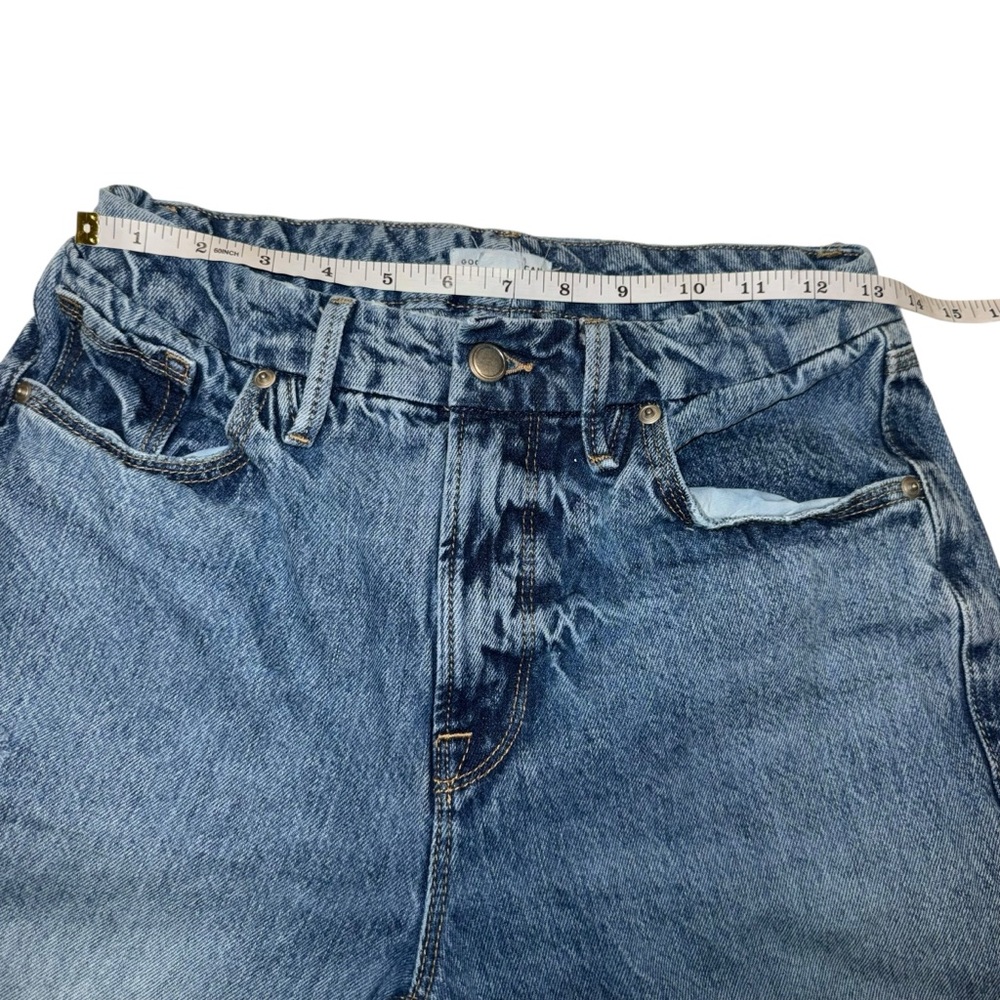 Good American GNIC0999T Distressed 100% Cotton Straight Leg Jeans | Size 6 / 28 - Picture 10 of 17